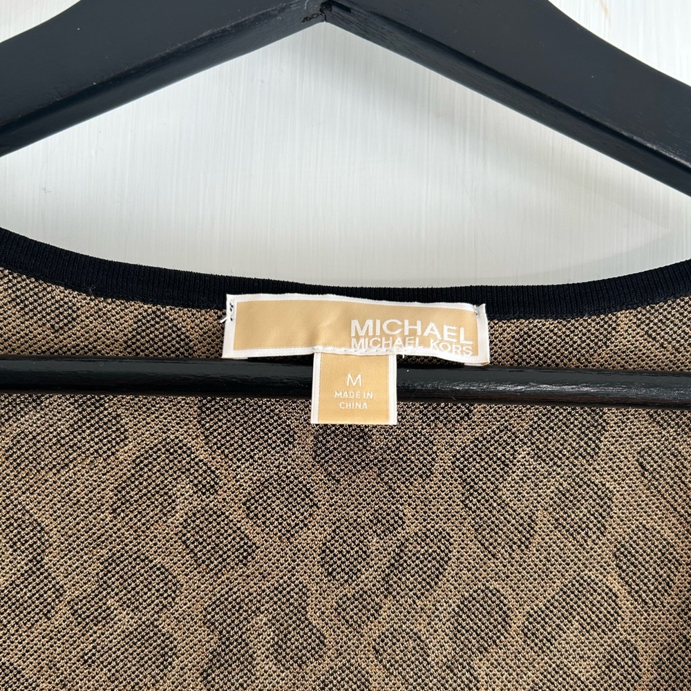 Michael Kors Tan and Black Leopard Midi Dress - Picture 5 of 8